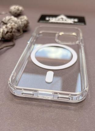 Чехол clear case с magsafe для iphone 13 mini прозрачный противоударный магнитный люкс качество пластиковый2 фото