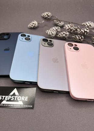 Чохол скляний glass case matte iphone 15 plus матовий закритий камера з лінзами2 фото