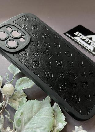 Чохол для iPhone 14 pro max рожевий вставка lv силіконовий шкіряний закритий камера протиударний