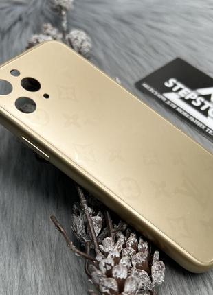 Чехол glass case для iphone 11 pro louis v стеклянный противоударный силиконовый ободок