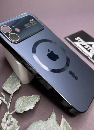 Чохол для iphone 12 glass nano case з magsafe скляний матовий закритий камера з лінзами3 фото