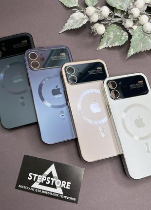 Чохол для iphone 12 glass nano case з magsafe скляний матовий закритий камера з лінзами