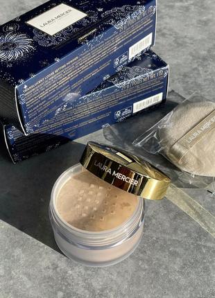 Пудра + пуховка laura mercier the guiding star translucent loose setting powder and puff set - translucent