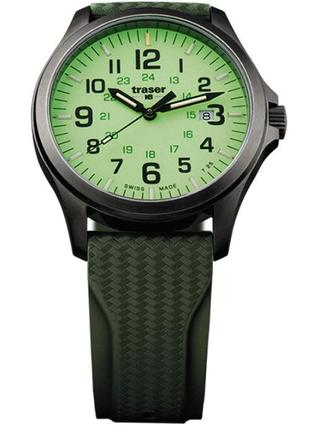 Швейцарские мужские часы traser p67 officer pro rs gun metal lime 107424