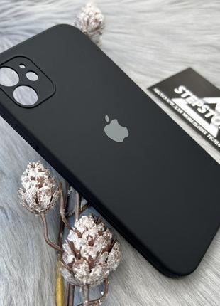 Чехол квадратный silicone case full camera 360 для iphone 11 6.1 с микрофиброй square закрытым низом камерой