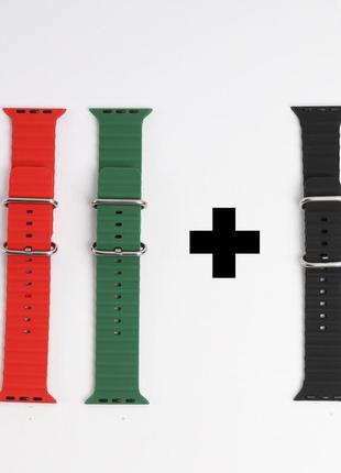 Ремешки для apple watch (3 штуки) размеров 38-42, 42-49 мм; акция 1+1=3, распродажа ремешков для умных часов