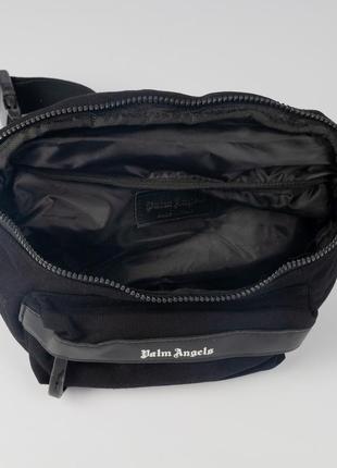 Сумка-бананка чоловіча чорна palm angels, брендова сумка для чоловіка, тканева сумка на пояс / на плече для хлопця повсякденна4 фото