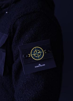 Мужской бомбер черный stone island, теплая кофта на замке для мужчины стон айленд черного цвета, куртка осень5 фото