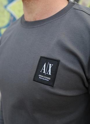 Реглан мужской, свитшот лонгслив armani exchange хаки светлый, мужская одежда бренда...