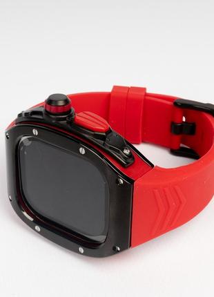 Чехол/корпус с силиконовым ремешком "urban sport kits" для apple watch (49mm) красный + черный