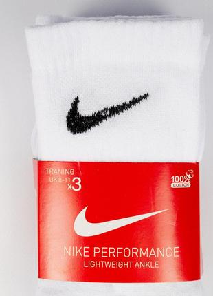 Черные / белые мужские носки nike. высокие, с эмблемой. one size (37-46), cotton. training8 фото
