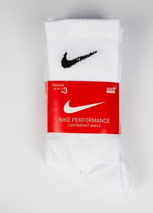 Черные / белые мужские носки nike. высокие, с эмблемой. one size (37-46), cotton. training2 фото