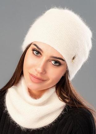 Жіноча зимова ангорова шапка (16 кольорів)