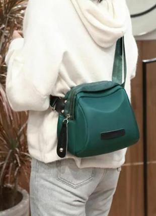 Жіноча сумка через плече, містка сумка жіноча клатч з регульованим ремінцем смарагдовий