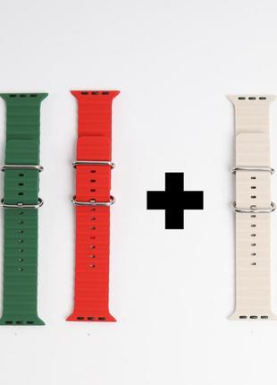 Ремешки для apple watch (3 штуки) размеров 38-42, 42-49 мм; акция 1+1=3, распродажа ремешков для умных часов