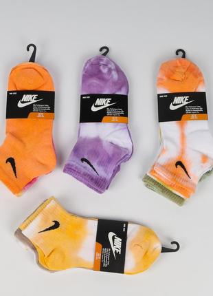 Комплект (3 шт.) ярких мужских носков бренда nike. короткие, пятнистые. one size. много цветов!