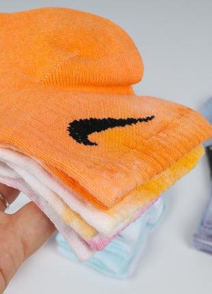 Набір (3 шт.) яскравих чоловічих шкарпеток бренда nike. короткі, плямисті. one size. багато кольорів!4 фото