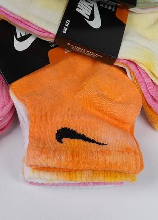 Набір (3 шт.) яскравих чоловічих шкарпеток бренда nike. короткі, плямисті. one size. багато кольорів!5 фото