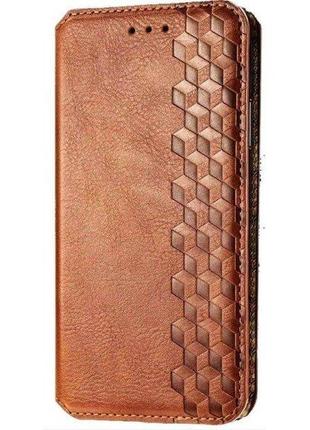 Чехол-книжка getman cubic xiaomi mi 10 lite brown (код товара:13659)