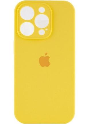 Silicone case full camera для iphone 14 pro yellow (код товару:28739)