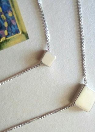 Изысканное колье, ожерелье, две цепочки с подвесками в стиле соs посеребренное3 фото