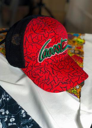 Стильная мужская черно-красного кепка lacoste | молодежная летняя бейсболка | модный мужской головной убор