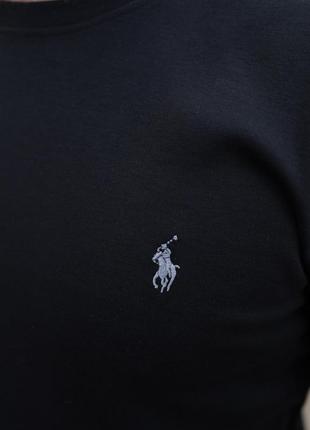 Брендовый мужской черный реглан, мужская кофта ralph lauren, фирменная одежда, модный лонгслив ральф лорен3 фото