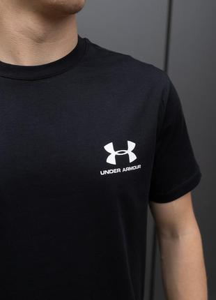 Футболка чоловіча under armour бавовняна чорна, спортивна молодіжна футболка2 фото