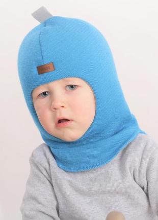 Шапка-шлем для мальчика зимний beezy голубой1 фото