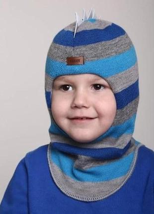 Шапка-шлем для мальчика зимний дракоша beezy