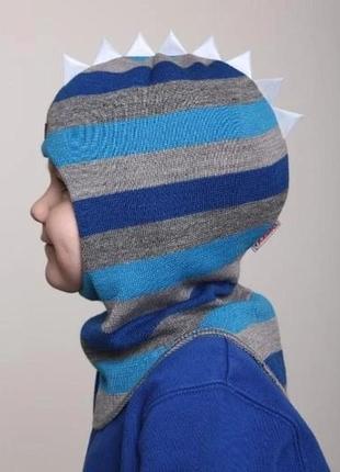 Шапка-шолом для хлопчика зимовий дракоша beezy2 фото