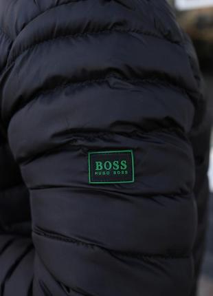 Чоловіча куртка hugo boss плащова чорного кольору, молодіжний верхній одяг осінь / весна для хлопця, брендова модна куртка босс10 фото