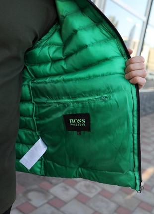 Чоловіча куртка hugo boss плащова чорного кольору, молодіжний верхній одяг осінь / весна для хлопця, брендова модна куртка босс6 фото