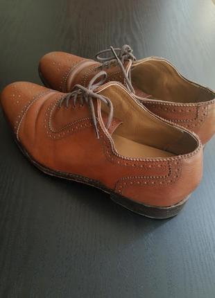 Мужские броги кожаные коричневые туфли brouge boot6 фото