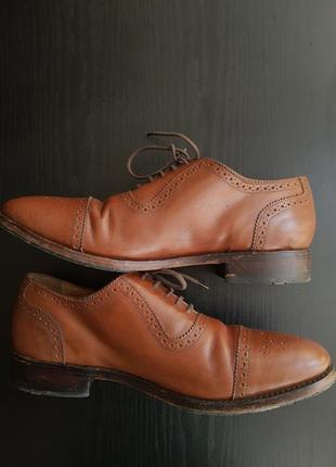 Мужские броги кожаные коричневые туфли brouge boot8 фото