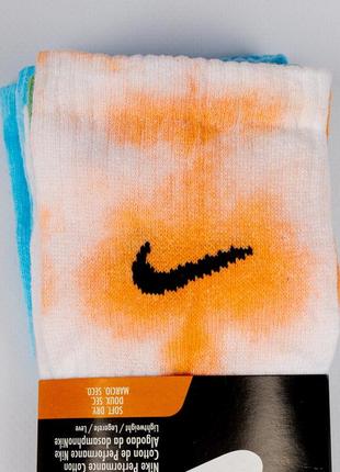 Набір ( 3 шт.) різнокольорових чоловічих шкарпеток nike. високі, плямисті. one size, cotton5 фото