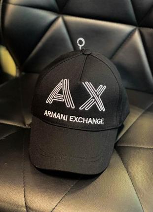 Стильная мужская черная кепка armani exchange | молодежная летняя бейсболка | модный мужской головной убор