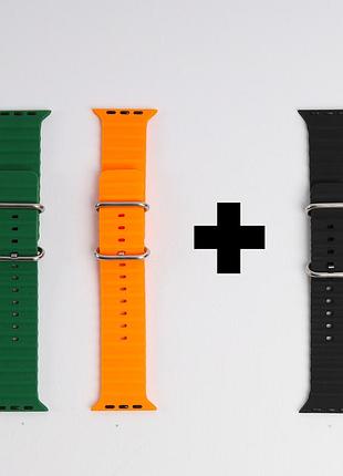 Ремешки для apple watch (3 штуки) размеров 38-42, 42-49 мм; акция 1+1=3, распродажа ремешков для умных часов