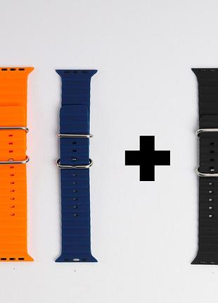 Ремешки для apple watch (3 штуки) размеров 38-42, 42-49 мм; акция 1+1=3, распродажа ремешков для умных часов