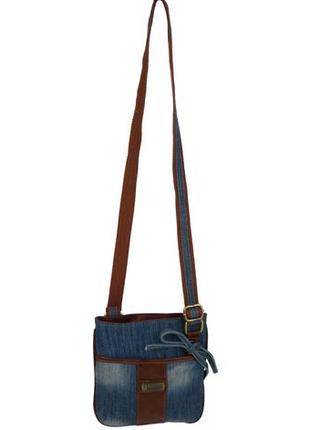 Наплечная джинсовая сумка fashion jeans bag синяя3 фото