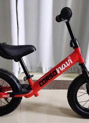 Велобіг "corso navi" nv-12306, сталева рама, колесо 12", надувні колеса, підніжка, підставка для ніг,