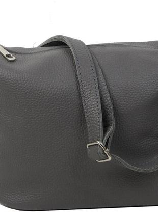Невелика жіноча шкіряна сумка на плече borsacomoda, україна сіра 809.021