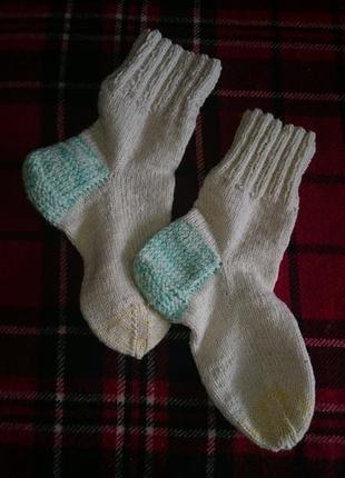 Шкарпетки білі жіночі вовняні ручної роботи 384 фото