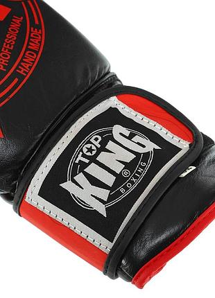 Перчатки боксерские кожаные (р-р 12,14 oz) tpking tk0363 черный-красный
