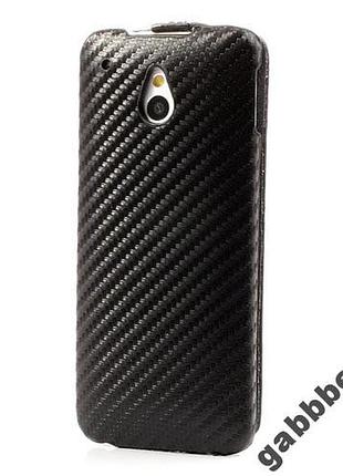 Фліп-чохол "карбон" для htc one mini m4