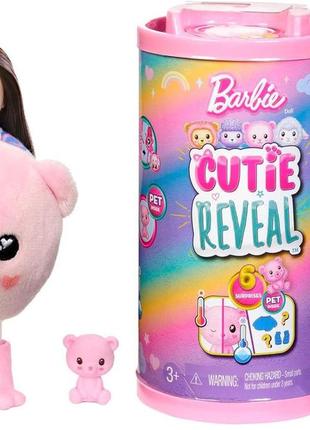 Игровий набір barbie cutie reveal chelsea cosy cute tees teddy bear міні-лялька челсі в костюмі ведмежа тедді