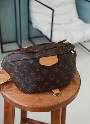 Бананка женская коричневая луи витон / louis vuitton высокое качество