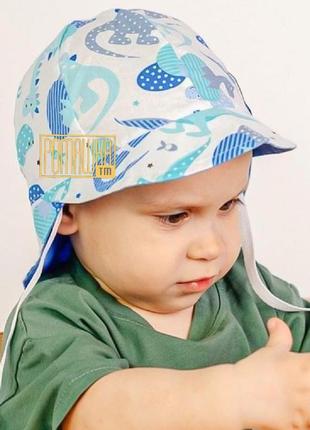 48-50 1-2 г дышащая панамка кепка для мальчика на море пляжная с защитой шеи от солнца солнцезащитная 60672 фото
