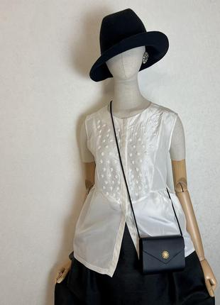 Шелк,комбинированная блуза с вышивкой бисером,люкс бренд.max mara