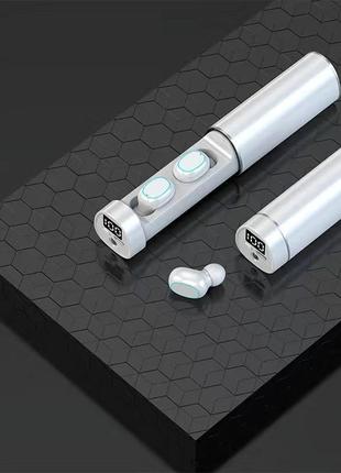 Наушники сенсорные беспроводные tws. led-дисплей с сенсорным управлением белые